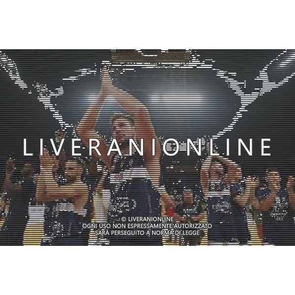 Carpegna Prosciutto Basket Pesaro vs Pompea Fortitudo Bologna Campionato di Basket Serie A 24/09/2019 nella foto: Esultanza finale fortitudo bologna ©Claudio Zamagni/Agenzia Aldo Liverani final exultation of fortitudo bologna during Italian Serie A Basketball match between Carpegna Prosciutto Basket Pesaro and and Pompea Fortitudo Bologna at Vitrifrigo Arena in Pesaro on September 24 2019 photo credit by Claudio Zamagni/Aldo Liverani Photo Agency / AGENZIA ALDO LIVERANI SAS