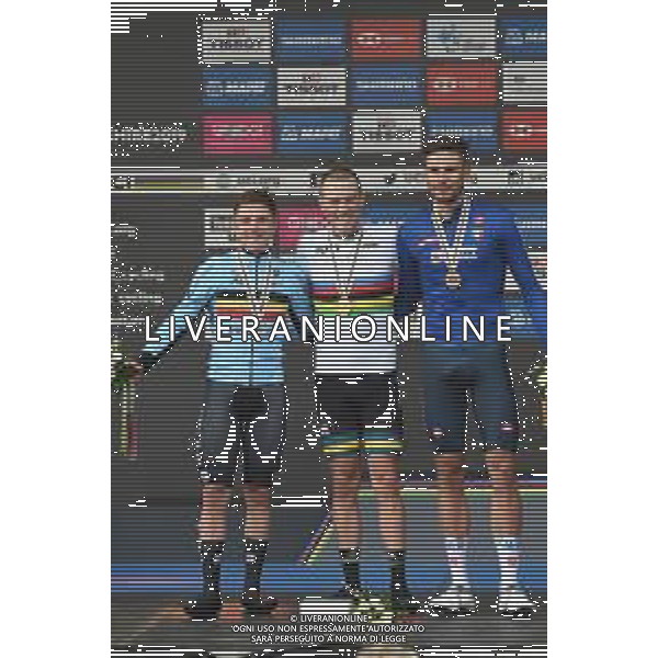 25-09-2019 World Championships Elite Cronometro; 2019, Bahrain - Merida; 2019, Deceunick - Quickstep; 2019, Team Ineos; Dennis, Rohan; Evenepoel, Remco; Ganna, Filippo; Harrogate; FOTO STEFANO SIROTTI-AG ALDO LIVERANI SAS