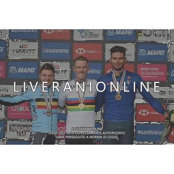 25-09-2019 World Championships Elite Cronometro; 2019, Bahrain - Merida; 2019, Deceunick - Quickstep; 2019, Team Ineos; Dennis, Rohan; Evenepoel, Remco; Ganna, Filippo; Harrogate; FOTO STEFANO SIROTTI-AG ALDO LIVERANI SAS