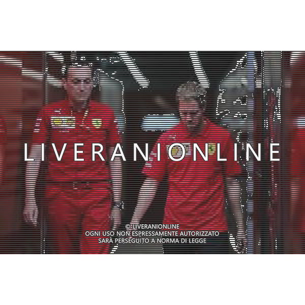 Sebastian Vettel (GER) Ferrari with Riccardo Adami (ITA) Ferrari Race Engineer. 26.09.2019. Formula 1 World Championship, Rd 16, Russian Grand Prix, Sochi Autodrom, Sochi, Russia, Preparation Day. / AGENZIA ALDO LIVERANI SAS - ITALY ONLY EDITORIAL USE ONLY - Gp F1 Russian Grand Prix - Preparation Day - Sochi, Russia 26.09.2019