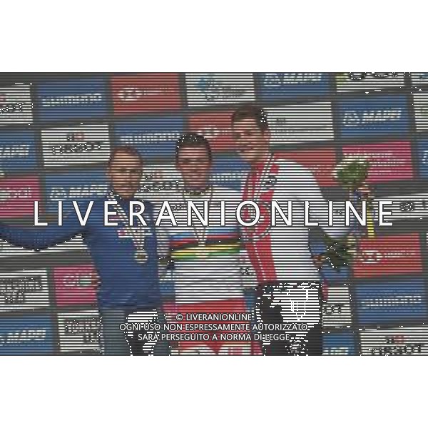 29-09-2019 World Championships Elite; 2019, Trek - Segafredo; 2019, Mitchelton - Scott; 2019, Groupama - Fdj; Pedersen, Mads; Trentin, Matteo; Kung, Stefan; Harrogate; - mondiali ciclismo ©SIROTTI / AGENZIA ALDO LIVERANI SAS
