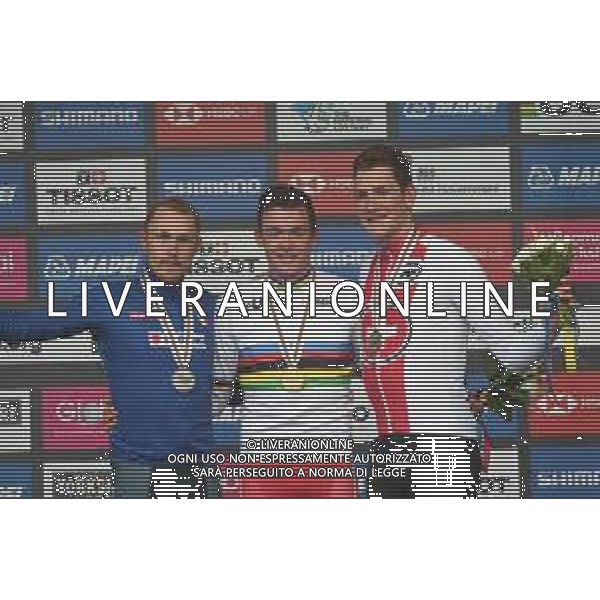 29-09-2019 World Championships Elite; 2019, Trek - Segafredo; 2019, Mitchelton - Scott; 2019, Groupama - Fdj; Pedersen, Mads; Trentin, Matteo; Kung, Stefan; Harrogate; - mondiali ciclismo ©SIROTTI / AGENZIA ALDO LIVERANI SAS