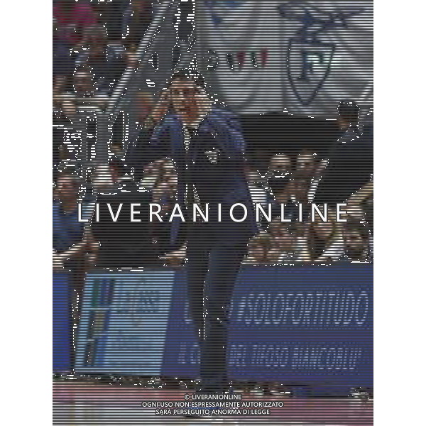 Fortitudo Bologna - Umana Reyer Basket Venezia Campionato di Basket Serie A 29/09/2019 nella foto: Mister Antimo Martino(Pompea Fortitudo Bologna) ©Claudio Zamagni/Agenzia Aldo Liverani Mister Antimo Martino(Pompea Fortitudo Bologna) during Italian Serie A Basketball match between Pompea Fortitudo Bologna and Umana Reyer Basket Venezia at Paladozza Arena in Bologna on September 29 2019 photo credit by Claudio Zamagni/Aldo Liverani Photo Agency/ AGENZIA ALDO LIVERANI SAS