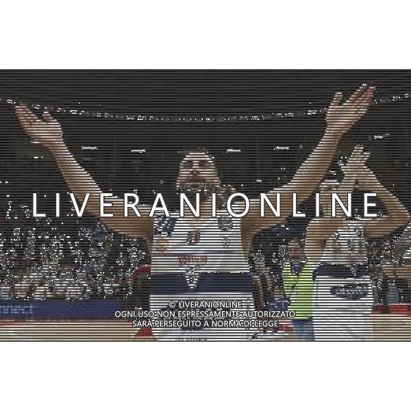 Fortitudo Bologna - Umana Reyer Basket Venezia Campionato di Basket Serie A 29/09/2019 nella foto: Esultanza Stipcevic Rok(Pompea Fortitudo Bologna) ©Claudio Zamagni/Agenzia Aldo Liverani exultation of Stipcevic Rok(Pompea Fortitudo Bologna) during Italian Serie A Basketball match between Pompea Fortitudo Bologna and Umana Reyer Basket Venezia at Paladozza Arena in Bologna on September 29 2019 photo credit by Claudio Zamagni/Aldo Liverani Photo Agency/ AGENZIA ALDO LIVERANI SAS