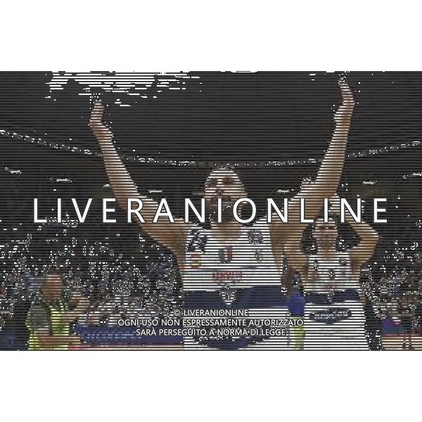 Fortitudo Bologna - Umana Reyer Basket Venezia Campionato di Basket Serie A 29/09/2019 nella foto: Esultanza Stipcevic Rok(Pompea Fortitudo Bologna) ©Claudio Zamagni/Agenzia Aldo Liverani exultation of Stipcevic Rok(Pompea Fortitudo Bologna) during Italian Serie A Basketball match between Pompea Fortitudo Bologna and Umana Reyer Basket Venezia at Paladozza Arena in Bologna on September 29 2019 photo credit by Claudio Zamagni/Aldo Liverani Photo Agency/ AGENZIA ALDO LIVERANI SAS