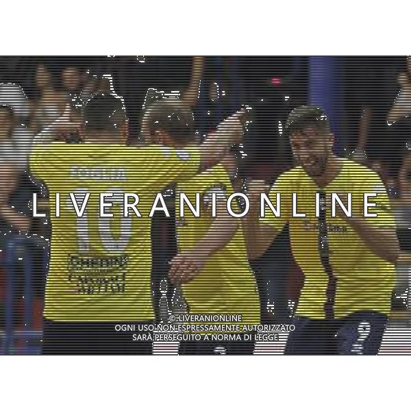 IMOLA 30 09 2019 IMOLESE CALCIO A5-MILANO CALCIO A5 SERIE A2 NELLA FOTO ESULTANZA ADRIANO FOGLIA CON MAURO CASTAGNA FOTO GIANNI SANNA-AG ALDO LIVERANI SAS