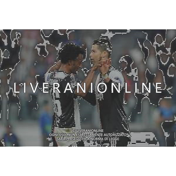 Torino 1.10.2019 Stadio Allianz Stadium Juventus vs Leverkusen Gruppo D Giornata 2 di 6 ©Falzone/Agenzia Aldo Liverani NELLA FOTO : ESULTANZA DOPO IL GOL DI CRISTIANO RONALDO CON JUAN CUADRADO / AGENZIA ALDO LIVERANI SAS