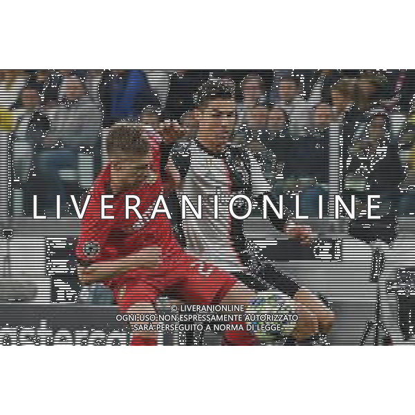 Torino 1.10.2019 Stadio Allianz Stadium Juventus vs Leverkusen Gruppo D Giornata 2 di 6 ©Falzone/Agenzia Aldo Liverani NELLA FOTO : Cristiano Ronaldo- Mitchell Weiser / AGENZIA ALDO LIVERANI SAS