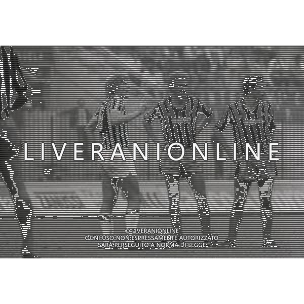 13-09-1981 MILANO-CAMPIONATO DI CALCIO SERIE A INTER ASCOLI 0-0 NELLA FOTO ELIGIO NICOLINI-HERBERT PROHASKA E GIUSEPPE BARESI AG ALDO LIVERANI SAS