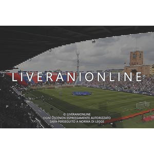 Bologna - Lazio Campionato di Calcio Serie A TIM 06/10/2019 nella foto: striscioni dei tifosi del bologna - coreografia in curva - veduta panoramica interna stadio dall\'ara bologna ©Claudio Zamagni/Agenzia Aldo Liverani a banner of bologna\'s supporters during Italian Serie A soccer match between BOLOGNA F.C. and S.S. LAZIO at Renato Dall\'Ara Stadium in Bologna on October 06 2019 photo credit by Claudio Zamagni/Aldo Liverani Photo Agency / AGENZIA ALDO LIVERANI SAS