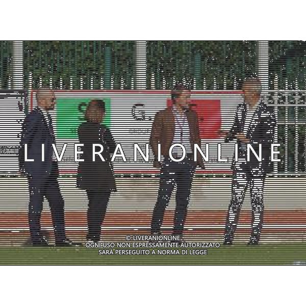 06 10 2019 IMOLESE CALCIO-FANO SERIE C NELLA FOTO DA DESTRA GIANLUCA ATZORI ALLENATORE,LORENZO SPAGNOLI PRESIDENTE DELL\'IMOLESE CALCIO,FIORELLA POGGI,FILIPPO GHINASSI DIRETTORE SPORTIVO ©SANNA / AGENZIA ALDO LIVERANI SAS