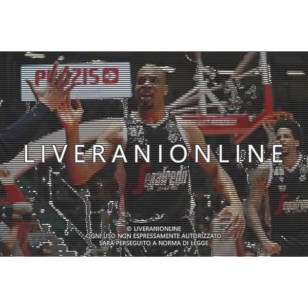 Segafredo Virtus Bologna vs Umana Reyer Venezia Campionato di Basket Serie A 06/10/2019 nella foto: esultanza Vincent Hunter(Segafredo Virtus Bologna) ©Claudio Zamagni/Agenzia Aldo Liverani exultation of Vincent Hunter(Segafredo Virtus Bologna) during Italian Serie A Basketball match between Segafredo Virtus Bologna and Umana Reyer Venezia at PalaDozza in Bologna on October 06 2019 photo credit by Claudio Zamagni/Aldo Liverani Photo Agency / AGENZIA ALDO LIVERANI SAS