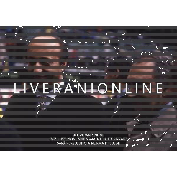 RETROSPETTIVA LUCIANO MOGGI DIRIGENTE SPORTIVO NELLA FOTO LUCIANO MOGGI CON IL PRESIDENTE DEL NAPOLI CORRADO FERLAINO AG ALDO LIVERANI SAS