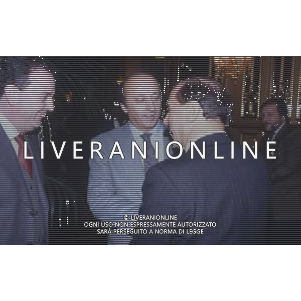 RETROSPETTIVA LUCIANO MOGGI DIRIGENTE SPORTIVO NELLA FOTO LUCIANO MOGGI CON SILVIO BERLUSCONI E IL GIORNALISTA FRANCO ORDINE AG ALDO LIVERANI SAS