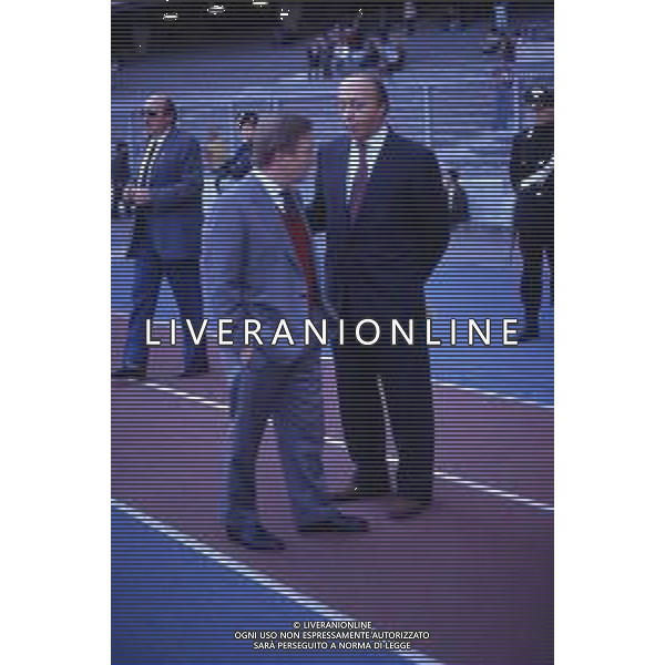 RETROSPETTIVA LUCIANO MOGGI DIRIGENTE SPORTIVO NELLA FOTO LUCIANO MOGGI CON IL PRESIDENTE DEL TORINO CALCIO MAURO BORSANO AG ALDO LIVERANI SAS
