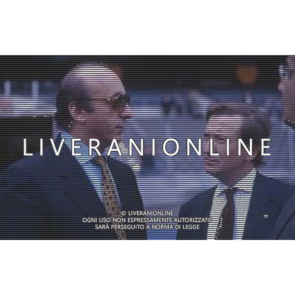 RETROSPETTIVA LUCIANO MOGGI DIRIGENTE SPORTIVO NELLA FOTO LUCIANO MOGGI CON IL PRESIDENTE DEL TORINO CALCIO MAURO BORSANO AG ALDO LIVERANI SAS