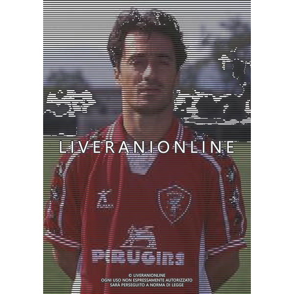 RETROSPETTIVA DAVIDE TENTONI CALCIATORE NELLA FOTO DAVIDE TENTONI CON LA MAGLIA DEL PERUGIA CALCIO AG ALDO LIVERANI SAS