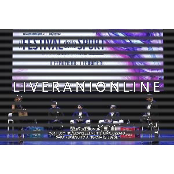 TRENTO 11.10.2019 - Festival dello Sport seconda edizione - nella foto: Manuel Bortuzzo, Raoul Bova, Emiliano Brembilla, Filippo Magnini valerio piccioni cristina fantini ©Claudio Zamagni/Agenzia Aldo Liverani