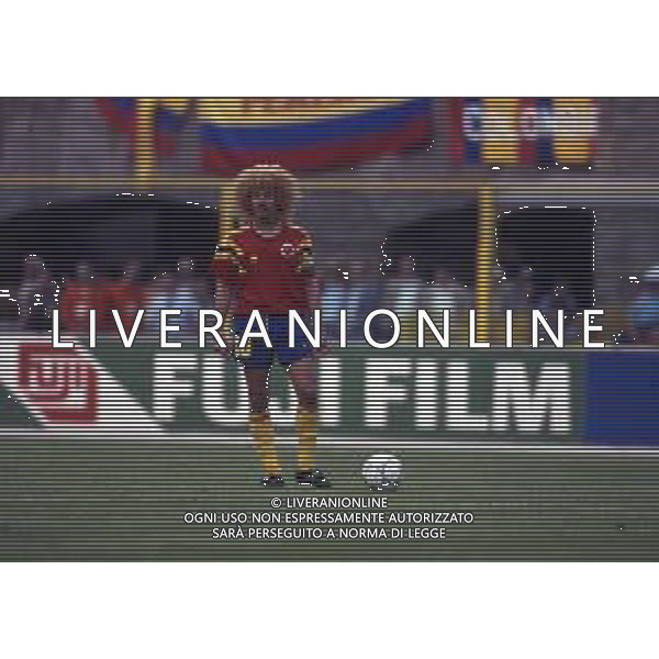 RETROSPETTIVA VALDERRAMA CARLOS CALCIATORE NELLA FOTO VALDERRAMA CARLOS CON LA MAGLIA DELLA NAZIONALE DELLA COLOMBIA AG ALDO LIVERANI SAS