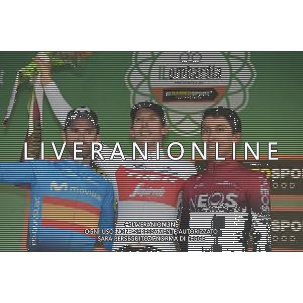 12-10-2019 Giro Di Lombardia; 2019, Trek - Segafredo; 2019, Movistar; Mollema, Bauke; Valverde, Alejandro; Bernal Gomez, Arley; Como; FOTO STEFANO SIROTTI-AG ALDO LIVERANI SAS