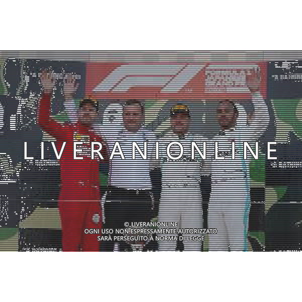 1st place Valtteri Bottas (FIN) Mercedes AMG F1 W10, 2nd place Sebastian Vettel (GER) Ferrari SF90 and 3rd place Lewis Hamilton (GBR) Mercedes AMG F1 W10. 13.10.2019. Formula 1 World Championship, Rd 17, Japanese Grand Prix, Suzuka, Japan, Race Day. AG ALDO LIVERANI SAS-ONLY ITALY