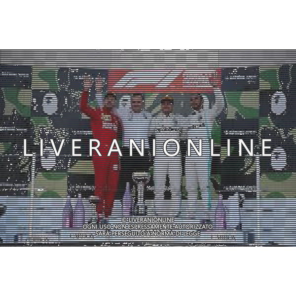 1st place Valtteri Bottas (FIN) Mercedes AMG F1 W10, 2nd place Sebastian Vettel (GER) Ferrari SF90 and 3rd place Lewis Hamilton (GBR) Mercedes AMG F1 W10. 13.10.2019. Formula 1 World Championship, Rd 17, Japanese Grand Prix, Suzuka, Japan, Race Day. AG ALDO LIVERANI SAS-ONLY ITALY