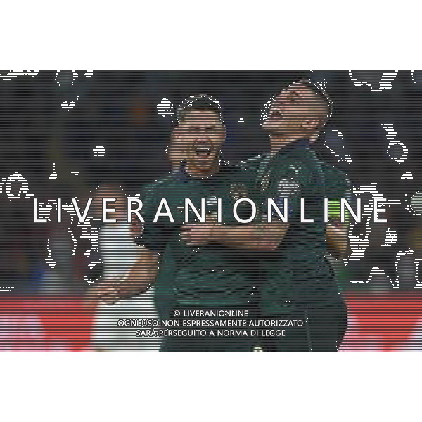 Roma 12.10.2019 Stadio Olimpico 12.10.2019 Italia vs Grecia Qualiificazioni Euro 2020 ©Viganti/Agenzia Aldo Liverani Nella foto: esultanza di jorginho e marco verratti