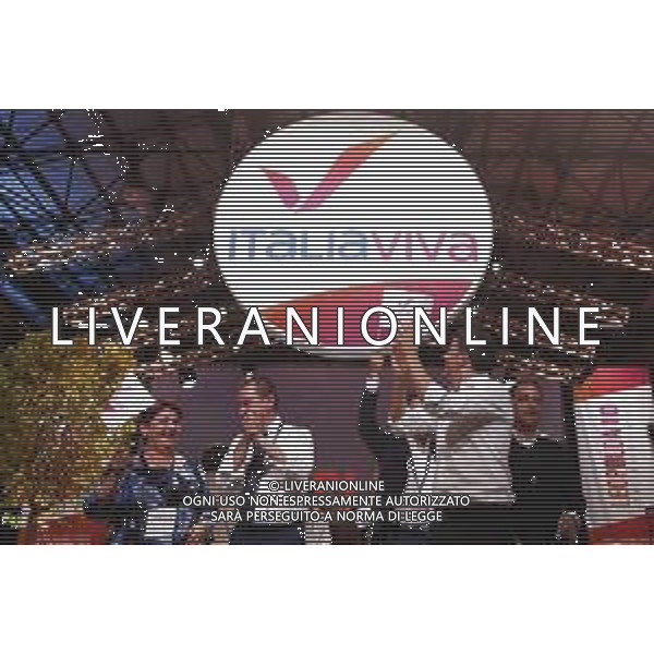 Firenze 19.10.2019 - Leopolda 10a Edizione Italia ventinove Presentazione del nuovo Partito di Matteo Renzi Italia Viva - nella foto: Matteo Renzi Ettore Rosato Teresa Bellanova con il nuovo simbolo di italia viva ©Claudio Zamagni/Agenzia Aldo Liverani