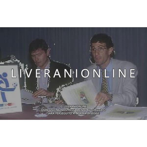 RETROSPETTIVA CIRO FERRARA CALCIATORE 1993-94 NELLA FOTO CIRO FERRARA CON ALDO SERENA A UNA CONFERENZA AIC AG ALDO LIVERANI SAS