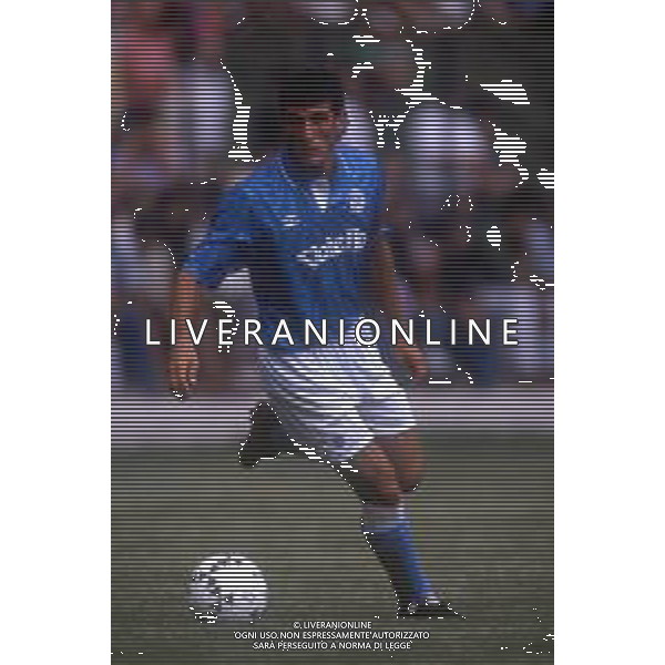 RETROSPETTIVA CIRO FERRARA CALCIATORE NELLA FOTO CIRO FERRARA CON LA MAGLIA DEL NAPOLI CALCIO AG ALDO LIVERANI SAS
