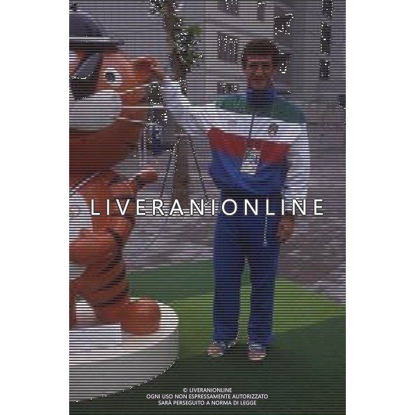 RETROSPETTIVA CIRO FERRARA CALCIATORE NELLA FOTO CIRO FERRARA CON LA MAGLIA DELLA NAZIONALE ITALIANA OLIMPICA AG ALDO LIVERANI SAS