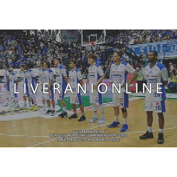 Campionato di Basket Serie A 2019/2020 Treviso, Italia 19/10/2019 De Longhi Treviso Basket-Umana Reyer Venezia Nella foto: line up del De Longhi Treviso FOTO ALESSIO MARINI-AG ALDO LIVERANI SAS