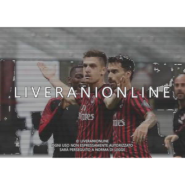 Milano 20-10-2019 Stadio Giuseppe Meazza San Siro Campionato Serie A TIM - 1° giornata Milan vs Lecce nella foto Krzystof Piatek esultanza dopo il gol - foto Antonio Saia - Ag. Aldo Liverani sas