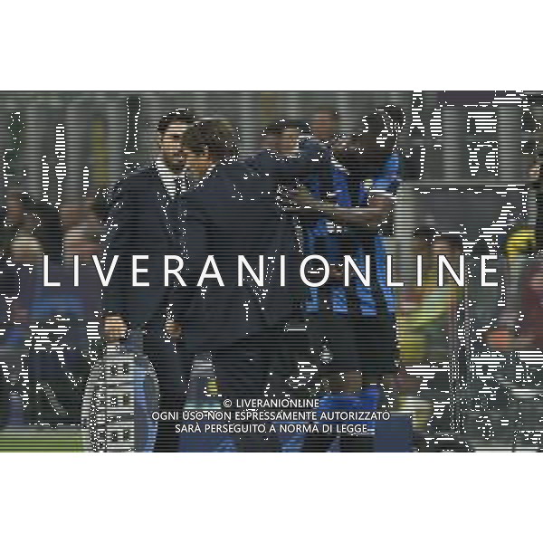 Milano 23-10-2019 Stadio Giuseppe Meazza - San Siro UEFA Champions League - fase a gironi 3° giornata gruppo F Inter vs Borussia Dortmund nella foto Antonio Conte allenatore Inter e Romelu Lukaku (Inter) dopo la sostituzione foto Roberto Garavaglia - ag. Aldo Liverani sas