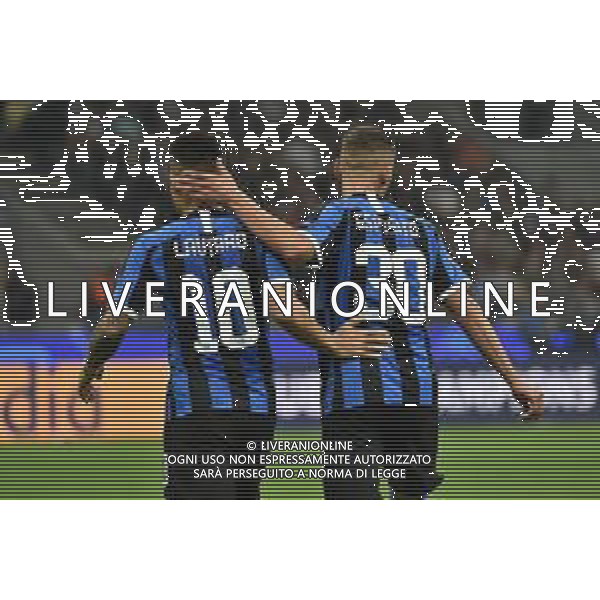 Milano 23-10-2019 Stadio Giuseppe Meazza - San Siro UEFA Champions League - fase a gironi 3° giornata gruppo F Inter vs Borussia Dortmund nella foto Lautaro Martinez (Inter) SX e Sebastiano Esposito (Inter) DX foto Roberto Garavaglia - ag. Aldo Liverani sas