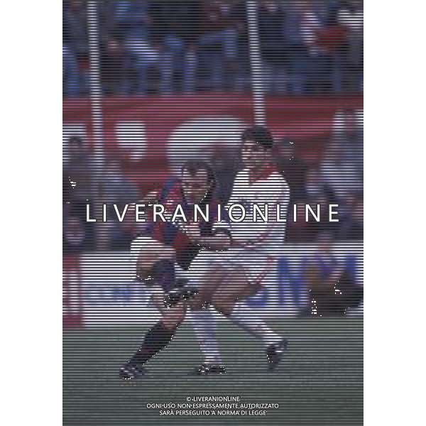 RETROSPETTIVA VILLA MATTEO CALCIATORE NELLA FOTO VILLA MATTEO CON LA MAGLIA DEL BOLOGNA CALCIO AG ALDO LIVERANI SAS