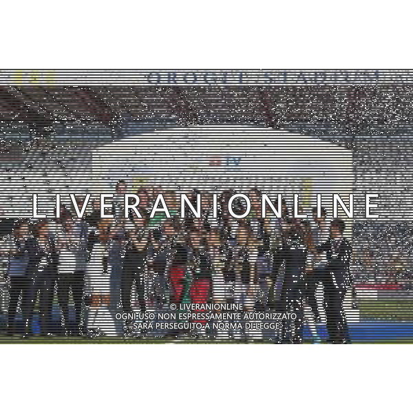 Finale Supercoppa Italiana Femminile - Juventus vs Fiorentina 27/10/2019 nella foto: esultanza finale juventus per la vittoria della supercoppa ©Claudio Zamagni/Agenzia Aldo Liverani final exultation of juventus after winning the supercup during Final Italian Supercup womans match between Juventus and Fiorentina at Orogel Dino Manuzzi Stadium on October 27 2019 photo credit by Claudio Zamagni/Aldo Liverani Photo Agency