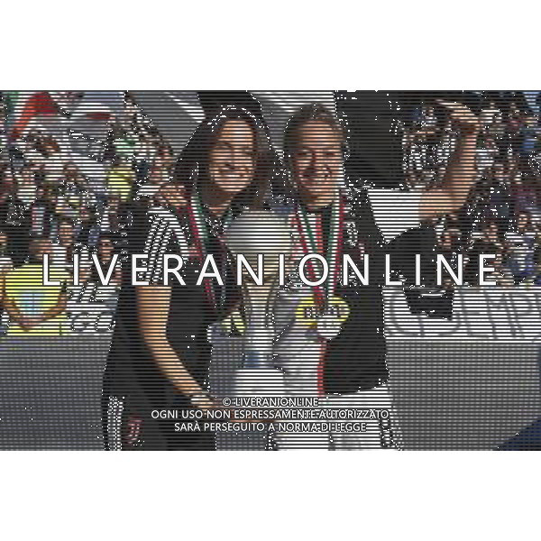 Finale Supercoppa Italiana Femminile - Juventus vs Fiorentina 27/10/2019 nella foto: Barbara Bonasera(Juventus) Rosucci Martina(Juventus) con la coppa ©Claudio Zamagni/Agenzia Aldo Liverani Barbara Bonasera(Juventus) Rosucci Martina(Juventus) with the trophy during Final Italian Supercup womans match between Juventus and Fiorentina at Orogel Dino Manuzzi Stadium on October 27 2019 photo credit by Claudio Zamagni/Aldo Liverani Photo Agency