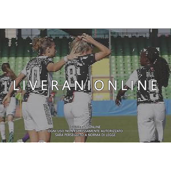 Finale Supercoppa Italiana Femminile - Juventus vs Fiorentina 27/10/2019 nella foto: Cristiana Girelli(Juventus) Rosucci Martina(Juventus) Eniola Aluko(Juventus) ©Claudio Zamagni/Agenzia Aldo Liverani Cristiana Girelli(Juventus) Rosucci Martina(Juventus) Eniola Aluko(Juventus) during Final Italian Supercup womans match between Juventus and Fiorentina at Orogel Dino Manuzzi Stadium on October 27 2019 photo credit by Claudio Zamagni/Aldo Liverani Photo Agency