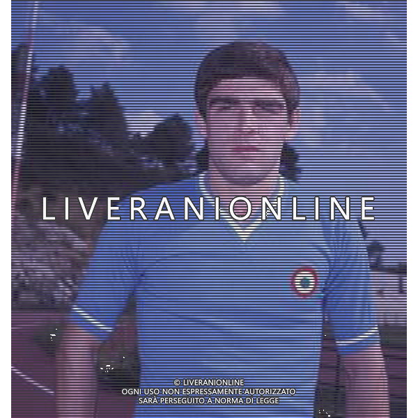 RETROSPETTIVA VINAZZANI CLAUDIO CALCIATORE NELLA FOTO CLAUDIO VINAZZANI CON LA MAGLIA DEL NAPOLI CALCIO AG ALDO LIVERANI SAS