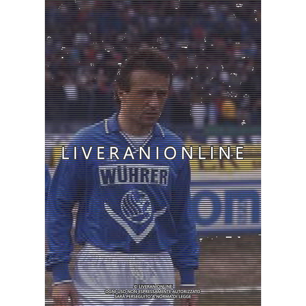 RETROSPETTIVA TULLIO GRITTI CALCIATORE NELLA FOTO TULLIO GRITTI CON LA MAGLIA DEL BRESCIA CALCIO AG ALDO LIVERANI SAS