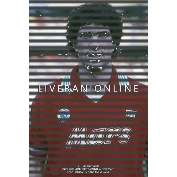 RETROSPETTIVA GIOVANNI FRANCINI CALCIATORE NELLA FOTO GIOVANNI FRANCINI CON LA MAGLIA DEL NAPOLI CALCIO AG ALDO LIVERANI SAS