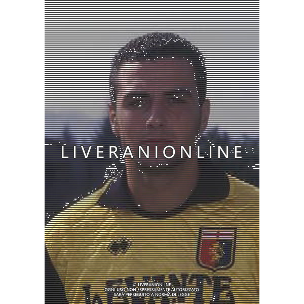 RETROSPETTIVA ATTILIO GREGORI CALCIATORE NELLA FOTO ATTILIO GREGORI CON LA MAGLIA DEL GENOA CALCIO AG ALDO LIVERANI SAS