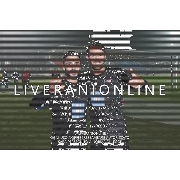 IMOLA 28 10 2019 IMOLESE CALCIO-CARPI 2-1 SERIE C NELLA FOTO LUCA BELCASTRO E STEFANO PADOVAN AUTORI DEI GOL FOTO GIANNI SANNA-AG ALDO LIVERANI SAS