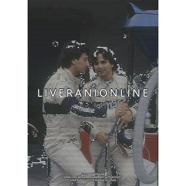 RETROSPETTIVA NELSON PIQUET PILOTA F1-1983 NELLA FOTO NELSON PIQUET CON RICCARDO PATRESE AG ALDO LIVERANI SAS