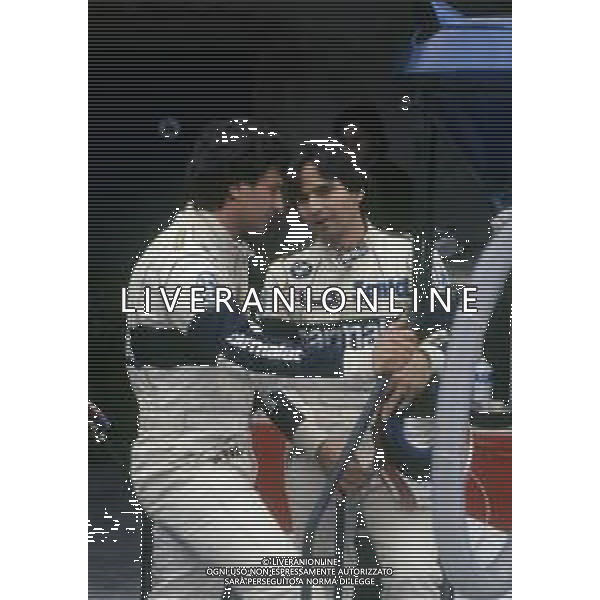 RETROSPETTIVA NELSON PIQUET PILOTA F1-1983 NELLA FOTO NELSON PIQUET CON RICCARDO PATRESE AG ALDO LIVERANI SAS