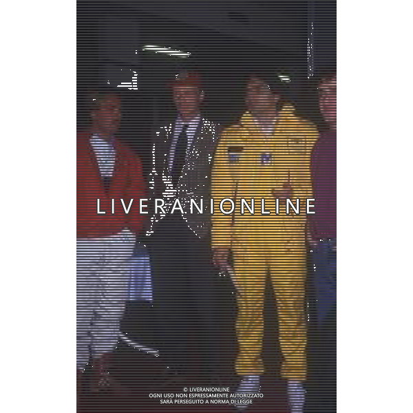 RETROSPETTIVA NELSON PIQUET PILOTA F1-1987 NELLA FOTO NELSON PIQUET CON KEKE ROSBERG-NIKI LAUDA E ALAN PROST AG ALDO LIVERANI SAS