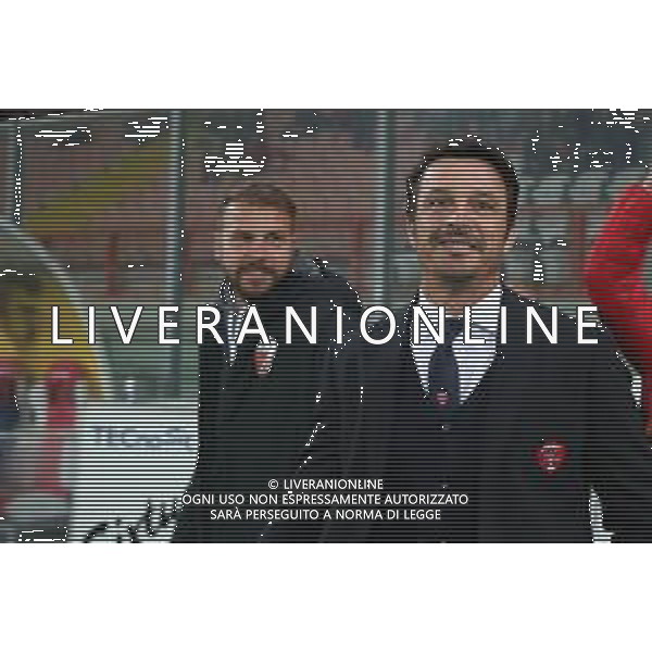 Campionato Italiano di Calcio Serie B 2019/2020 Perugia, Italia 29/10/2019 Perugia vs Ascoli Nella foto: amassimo oddo (allenatore perugia calcio) saluta paolo zanetti (allenatore ascoli calcio) foto loris cerquiglini-alessio marini-ag aldo liverani sas