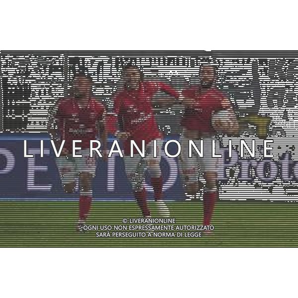 Campionato Italiano di Calcio Serie B 2019/2020 Perugia, Italia 29/10/2019 Perugia vs Ascoli Nella foto: pietro iemmello (n.9 attaccante perugia calcio) esulta 1-1 con marcello falzerano (n.23 perugia calcio) e diego falcinelli (n.8 attaccante perugia calcio) foto loris cerquiglini-alessio marini-ag aldo liverani sas