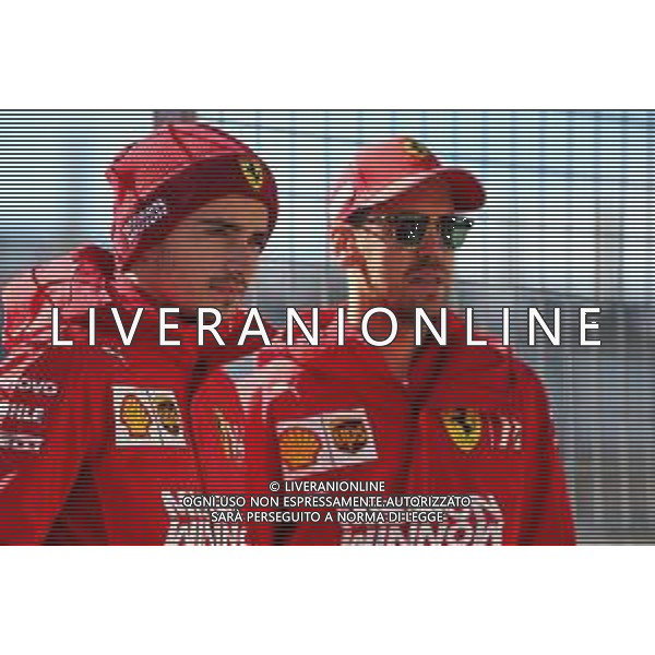 (L to R): Charles Leclerc (MON) Ferrari with team mate Sebastian Vettel (GER) Ferrari. 31.10.2019. Formula 1 World Championship, Rd 19, United States Grand Prix, Austin, Texas, USA, Preparation Day. AG ALDO LIVERANI SAS-ONLY ITALY